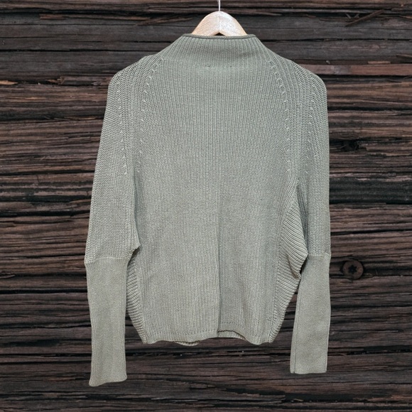 Tribal Green Cowl Neck Sweater with Classic Knit - Picture 2 of 4